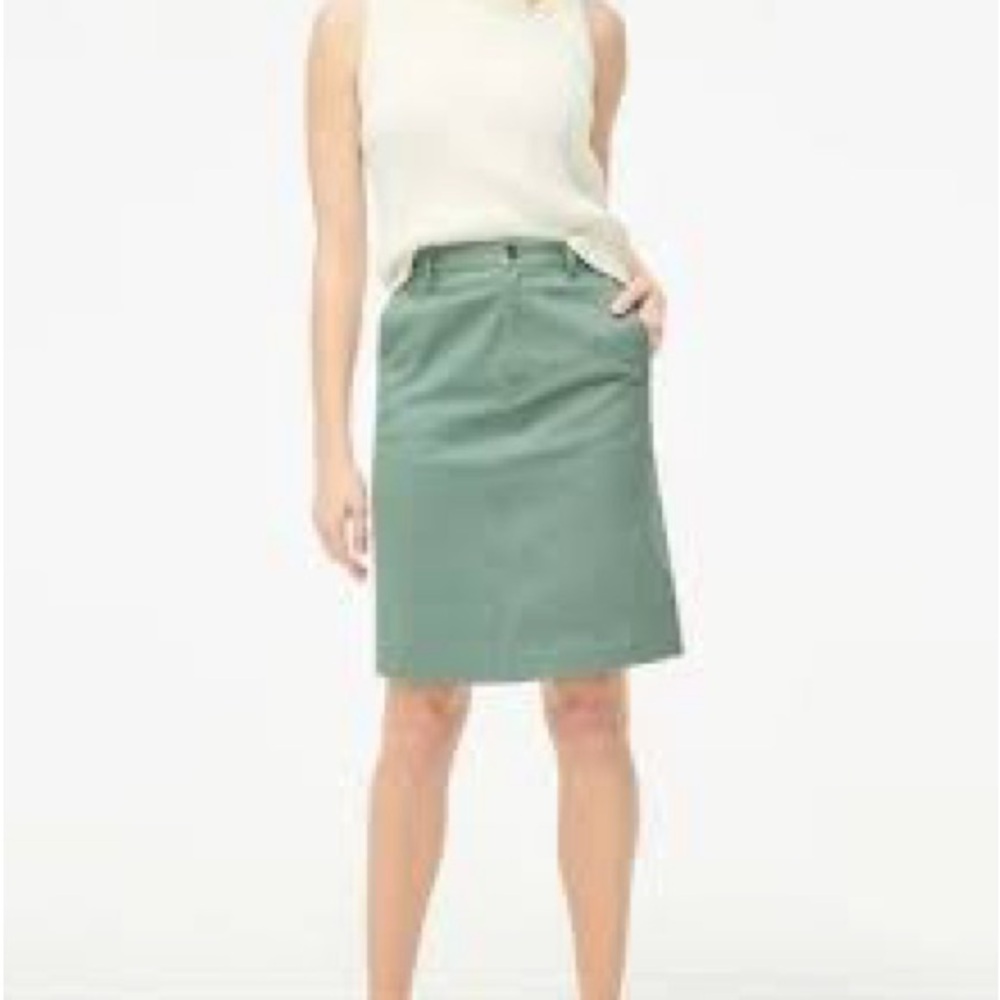 J. Crew Factory Chino Midi Skirt, Size 8, NWOT